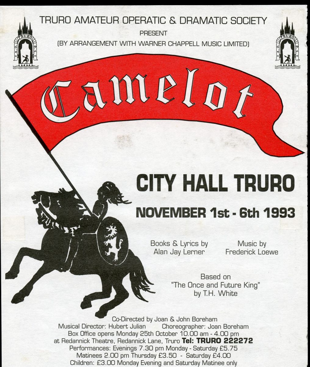 Poster advertising Camelot at City Hall