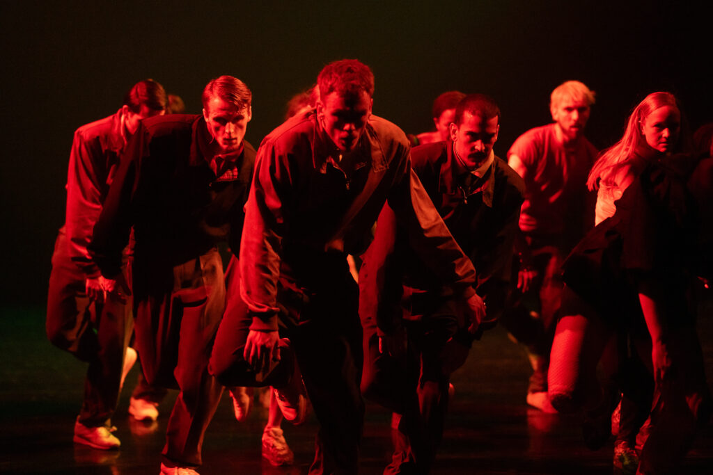 Rambert in Hop(e)storm, choreography by (LA)HORDE, photo by Hugo Glendinning